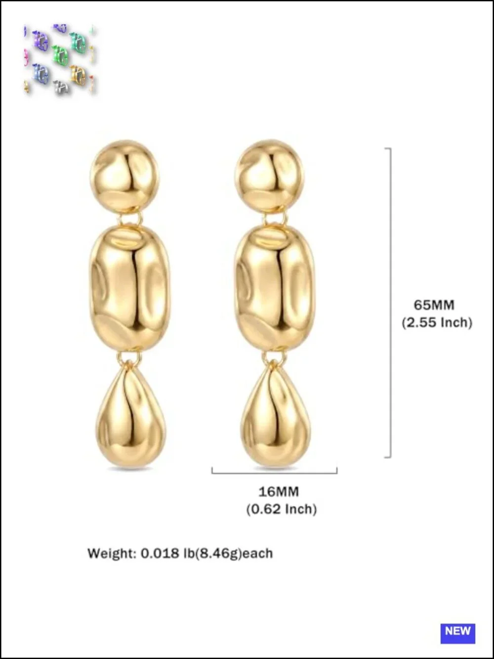 Statement Drop Earrings - Stainless Steel Zinc Alloy Waterproof Non Tarnish